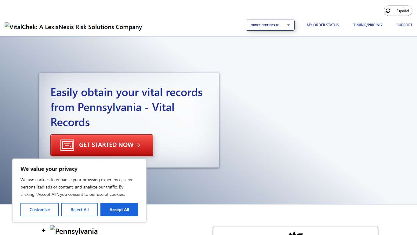 Pennsylvania - Vital Records (PA) | Order Certificates - VitalChek